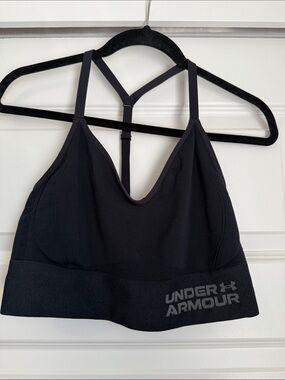 Under Armour Black Seamless Light-Support Sports Bra with T-Strap